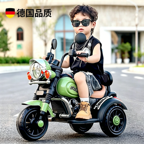 儿童电动三轮摩托车遥控可坐