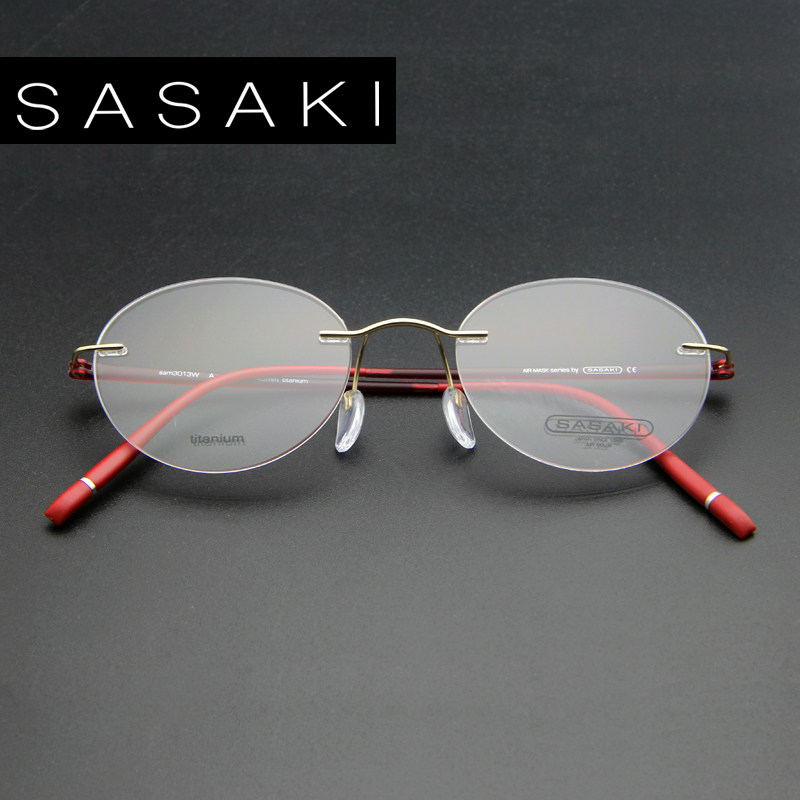 SASAKI佐佐木眼镜架女无框超轻纯钛架近视镜框简洁3011/3012/3013