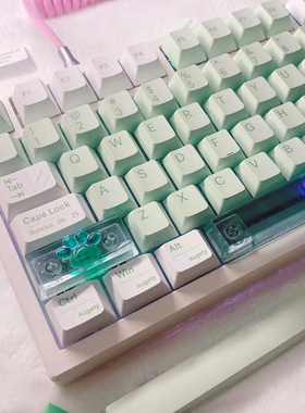 新款透光猫爪薄荷绿键帽十字轴OEM 空格/enter键机械键盘键帽