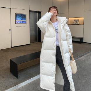 2024新款 中戏羽绒服女过膝男艺考生情侣 冬季 防寒加厚白色超长款