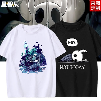 空洞骑士Hollow Knight游戏周边纯棉短袖T恤男女夏季纯棉学生衣服