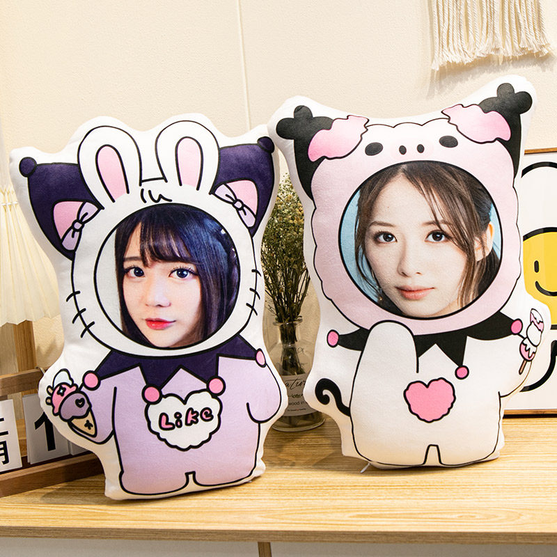 diy抱枕来图定制毛绒玩具女生闺蜜生日礼物人脸娃娃玩偶人形公仔