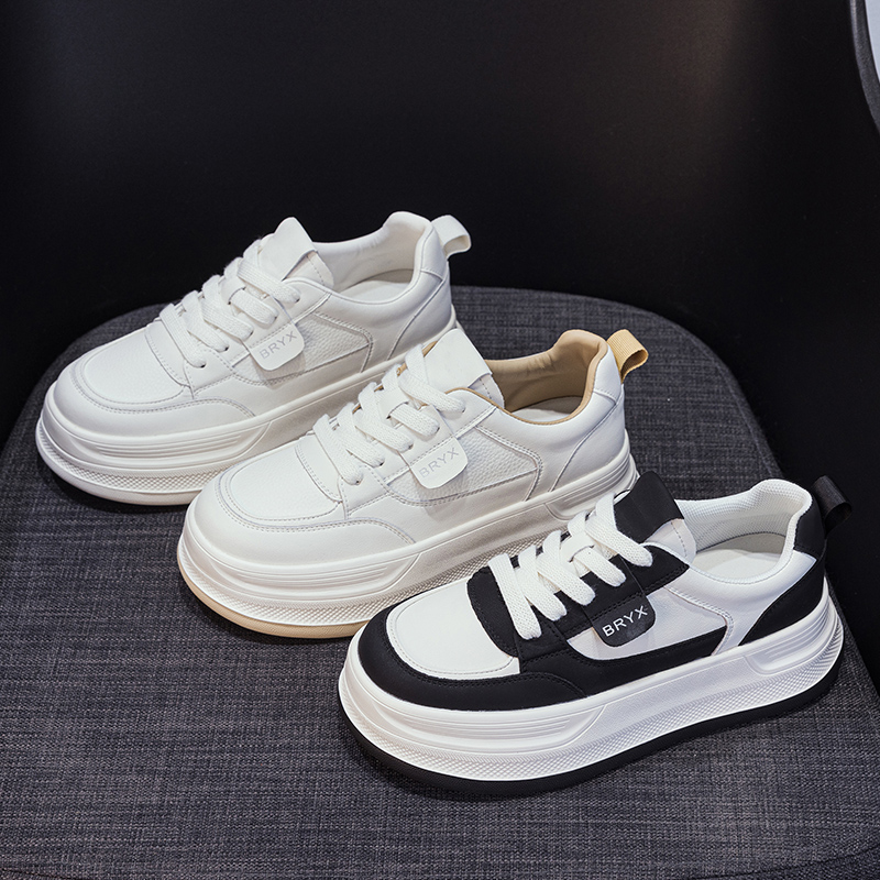 加绒小白鞋子女2025年秋季新款百搭厚底增高板鞋轻便休闲运动鞋女