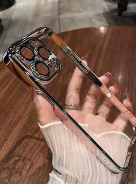 适用苹果17promax手机壳自带镜头膜iphone16promax防尘网硬壳15PM超薄透明13全包防摔13小众高级感男女简约17