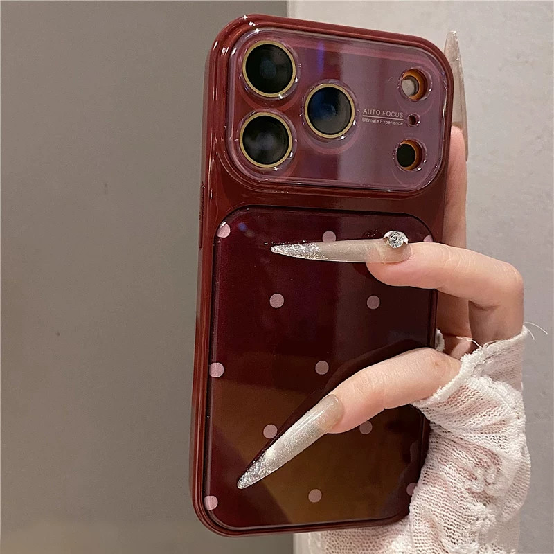 ins高颜值撞色波点适用iPhone18promax手机壳苹果17pro秒变18大视窗新款16PM网红巨好看女15全包14防摔保护套