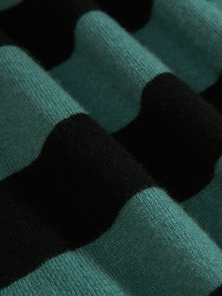 라운드 넥 남성용 겨울 따뜻한 풀오버 클래식 스트라이프 다용도 얇은 순수 캐시미어 스웨터 남성용 청록색 녹색 대비 스웨터