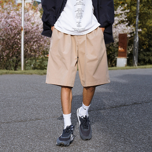 日系cityboy工装短裤男夏季薄款宽松休闲潮牌藏青色校服五分裤子图片