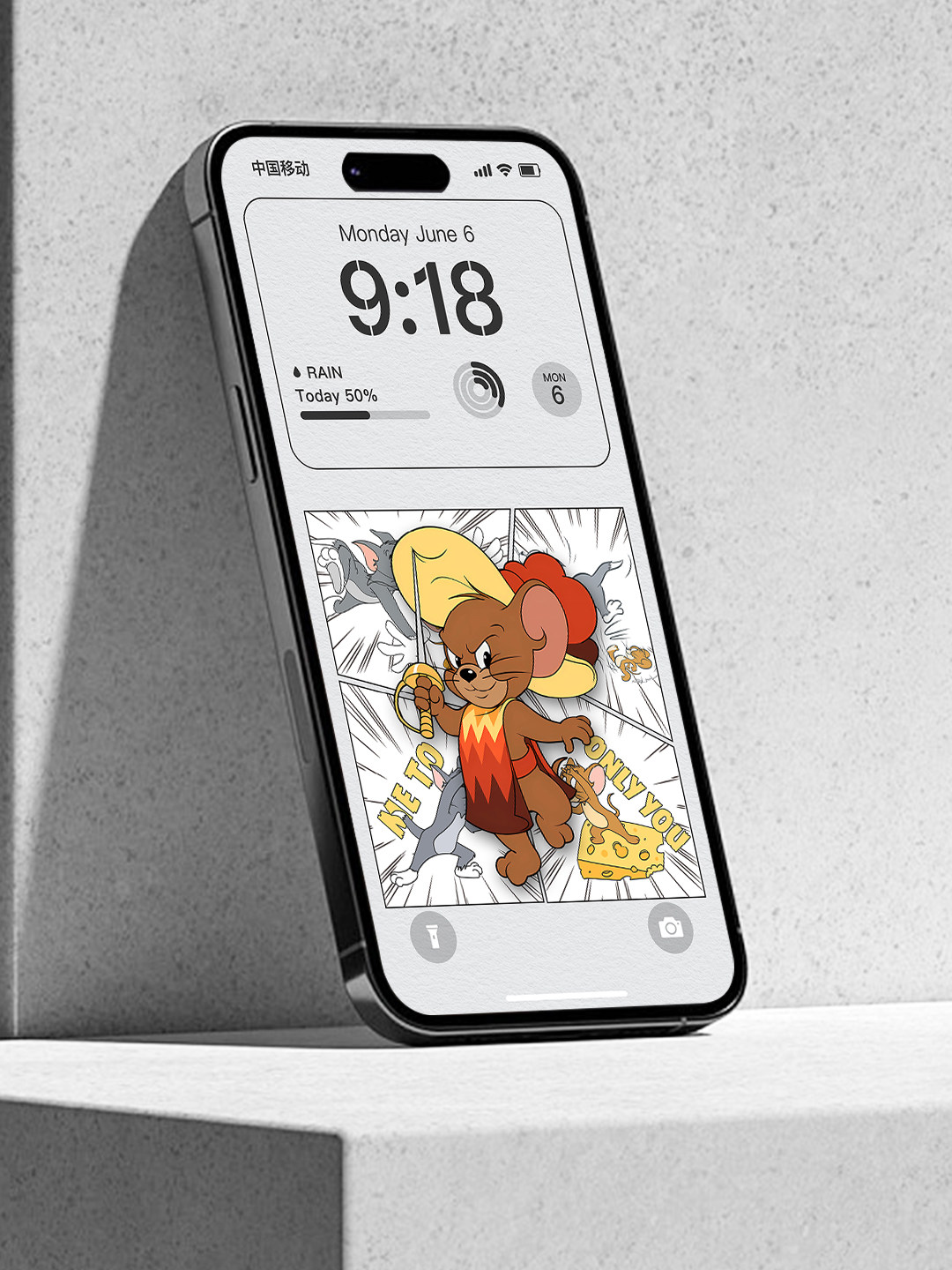 手机壁纸猫和老鼠剑士苹果锁屏主题可爱复古漫画风格卡通iphone11