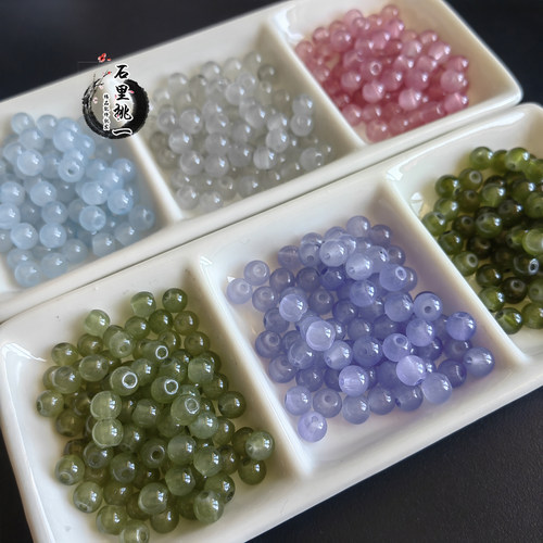 6mm仿玉石琉璃珠单色散珠