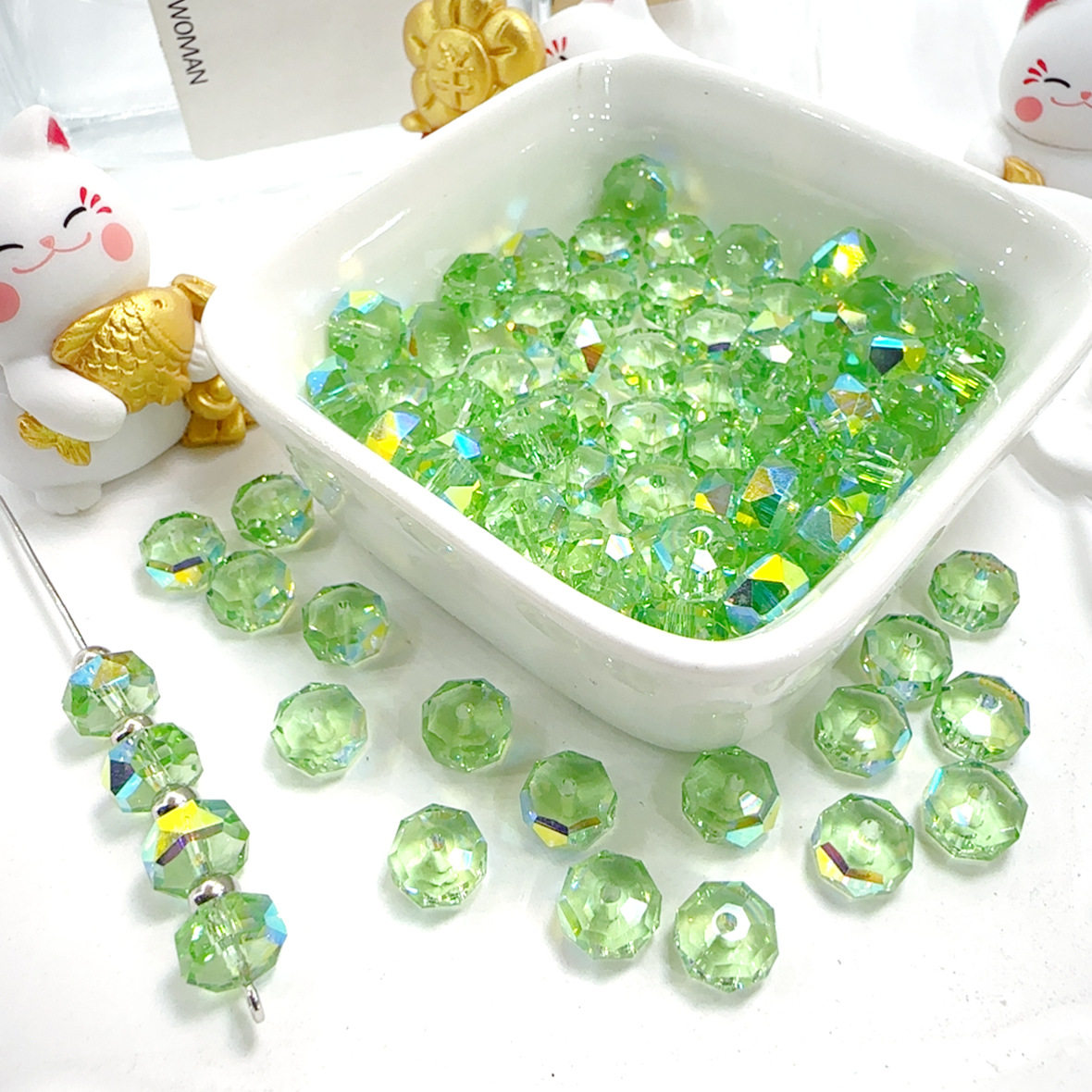 手工DIY饰品材料散珠水晶车轮珠