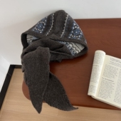 北欧费尔岛风提花含羊毛针织帽子女秋冬保暖围脖一体巴拉克拉法帽