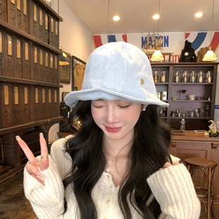 韩国新款牛仔渔夫帽子盆帽女春夏季薄款大檐透气遮阳防晒帽显脸小