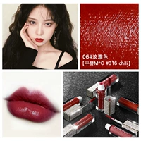 Leezi / Liz sao đá quý kim cương lip glaze mờ son môi son bóng màu đỏ lưới với cùng một đoạn không bị phai màu không thấm nước - Son bóng / Liquid Rouge 	son bóng tốt nhất	