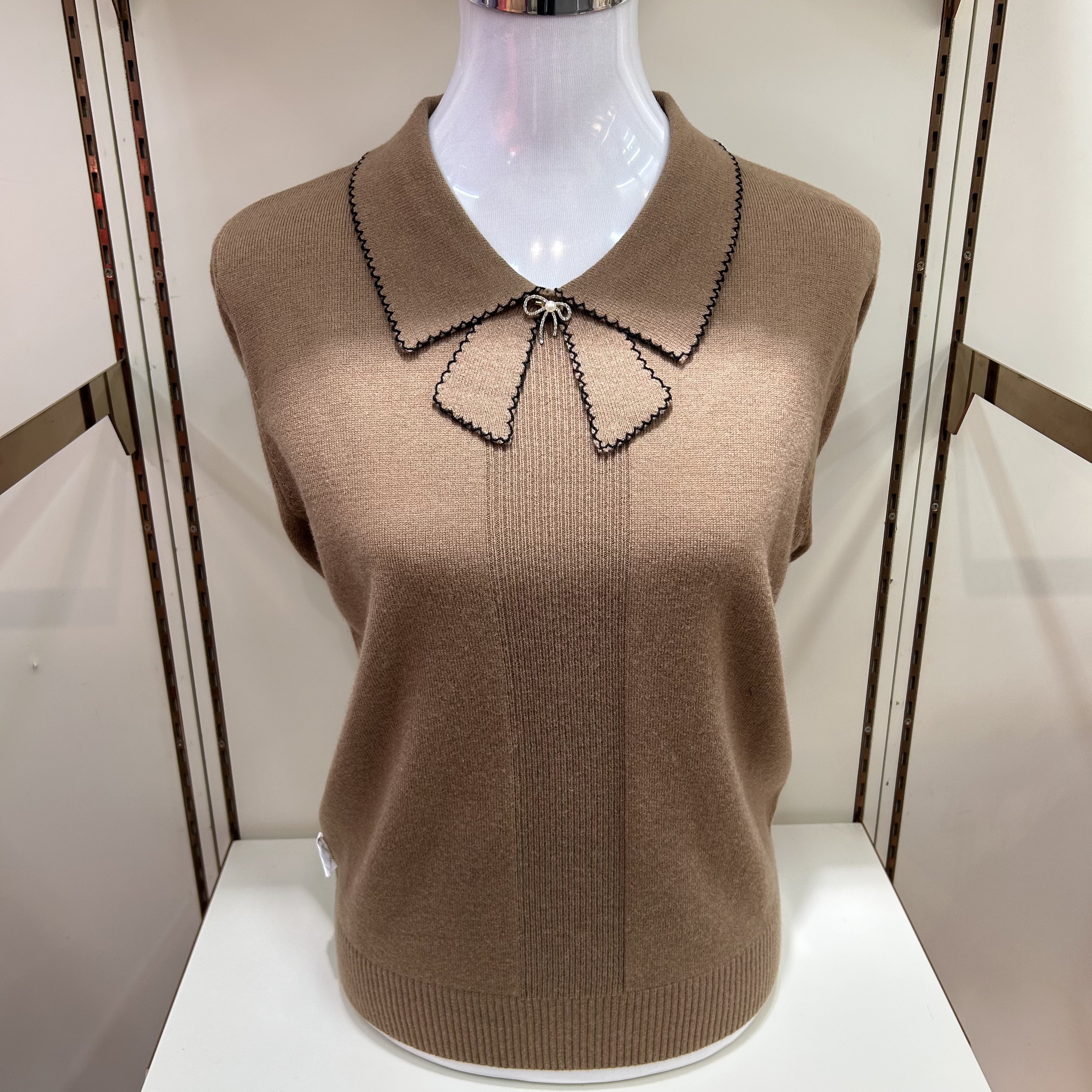 秋冬装红色娃娃领妈妈装羊毛衫中老年女式针织打底衫宽松保暖上衣