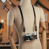 9复古厚牛皮相机背带快拆扣真皮肩带微单斜跨单反相机配件挂绳