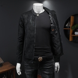 2025年秋冬新款男士立领机车皮外套修身潮男货号9023P175假模，男装皮衣，钱塘6007(原2006)