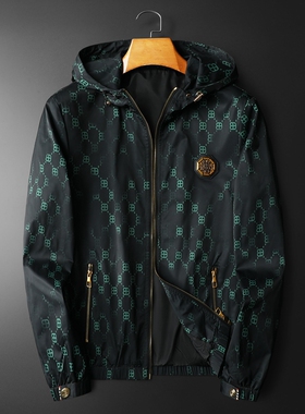 2024年秋冬新款男士连帽款潮男夹克外套；货号2391 P175 平铺图