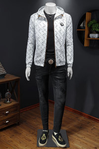 2025年秋冬新款男士连帽款潮男夹克外套；货号2417 P160 镂空图图片