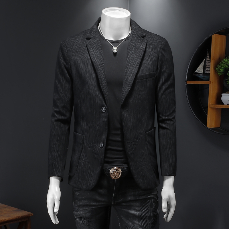 2025秋冬新款灯芯绒男士休闲西服修身复古单西外套货号7226P165，男装西服套装，钱塘6007(原2006)