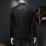 2025年秋冬新款男士立领机车皮外套修身潮男货号9023P175假模，男装皮衣，钱塘6007(原2006)