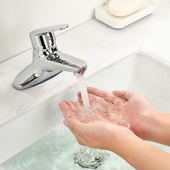 绿太阳台盆精铜龙头冷热面盆龙头双孔单把坐式 台盆水龙头DS23705