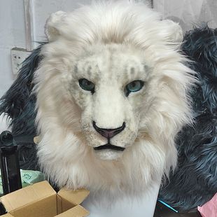 写实系狮子头福瑞兽装兽头狮头白色狮子漫展演出道具