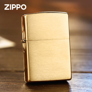 ZIPPO打火机204B拉丝黄铜光板系列之宝270镜面切角1937机型送礼男