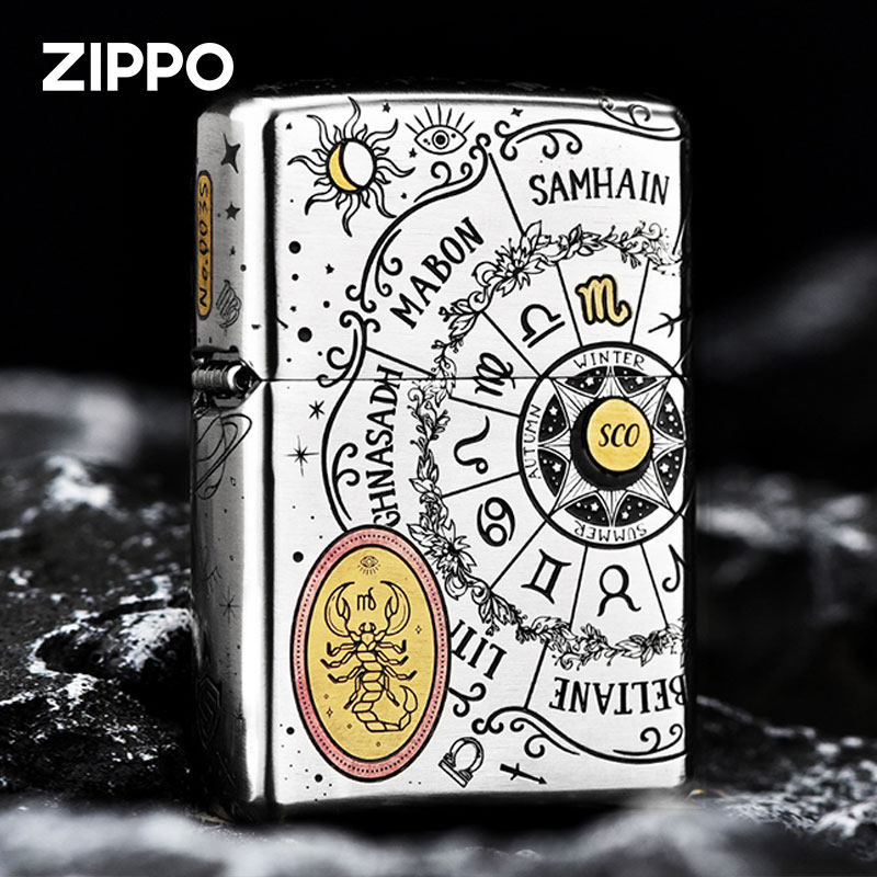 Zippo/之宝错金银十二星座重甲机