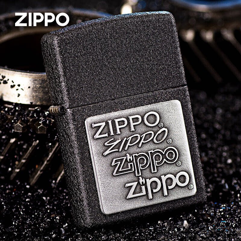 ZIPPO黑裂漆四代标志贴章
