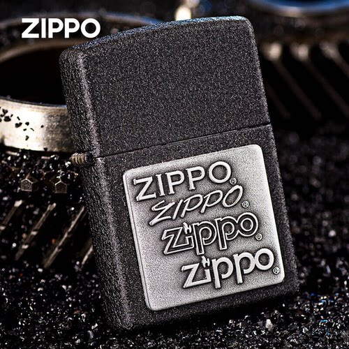 ZIPPO黑裂漆四代标志贴章