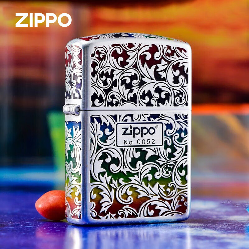 ZIPPO彩虹唐草盔甲五面雕刻