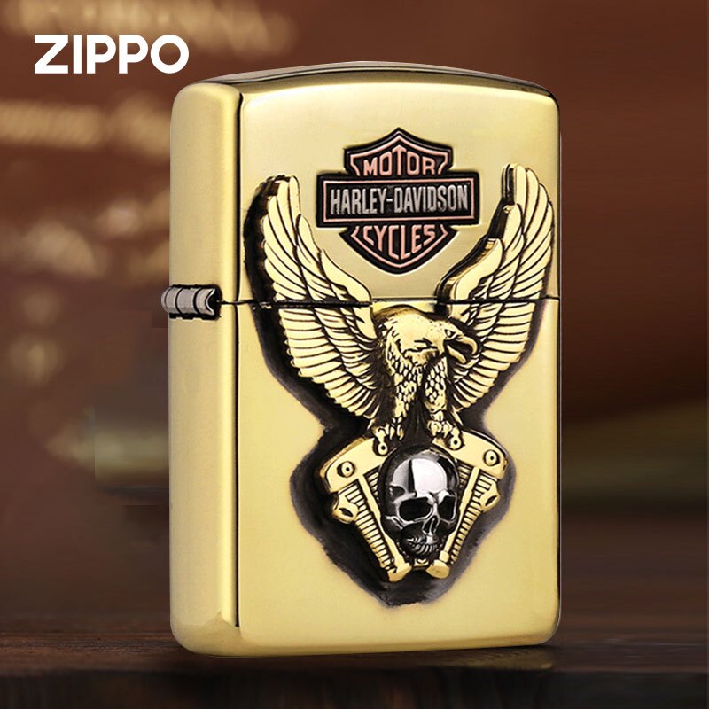 Zippo/之宝千语哈雷立鹰贴章盔甲