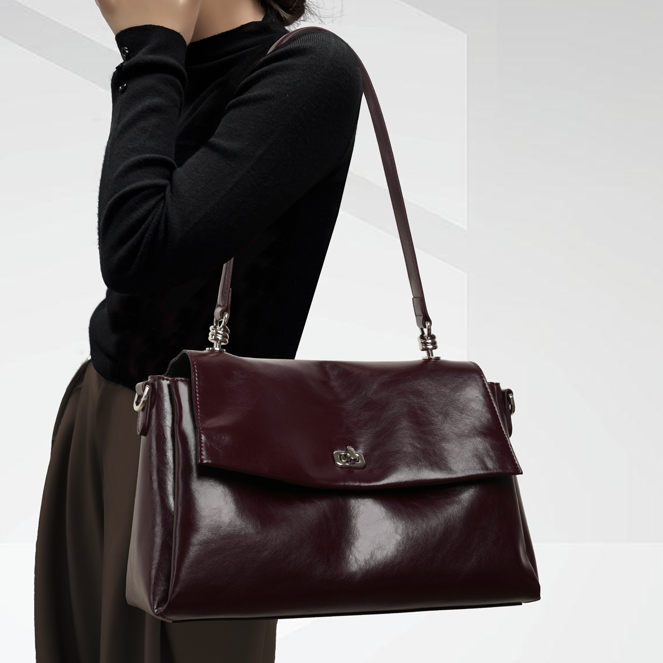 CCAMO斜挎包时尚潮流轻奢真皮包