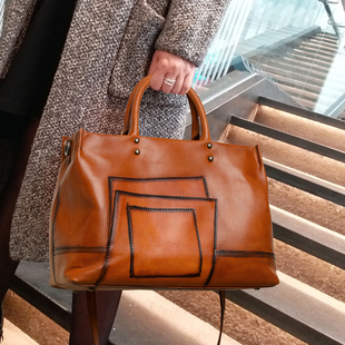 CCAMO真皮女包新款2025爆款时尚气质手提高级小众不撞款包包通勤