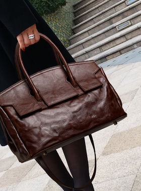 CCAMO包包女款轻奢小众褶皱牛皮大容量包包日常通勤百搭手提女包