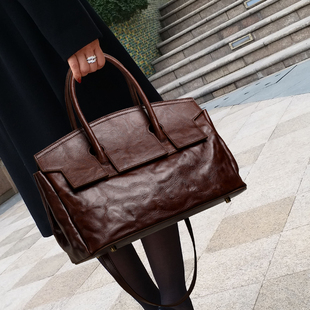 CCAMO包包女款轻奢小众褶皱牛皮大容量包包日常通勤百搭手提女包