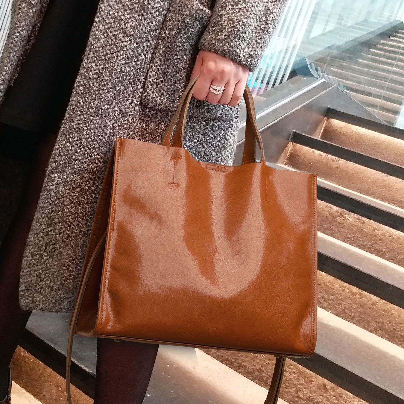 CCAMO托特包时尚高级感真皮女包