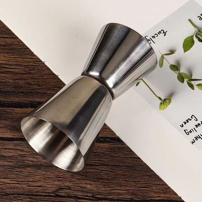 不锈钢直边双头量酒器 酒吧调酒量酒杯盎司杯吧台安士量杯15/30mL