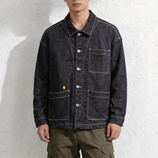 小熊维尼able jeans牛仔夹克中性宽松翻领休闲春秋外套 仅一件