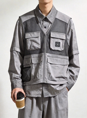【一衣四穿】ABLE JEANS两件套机能背心衬衫设计师夹克口袋外套潮