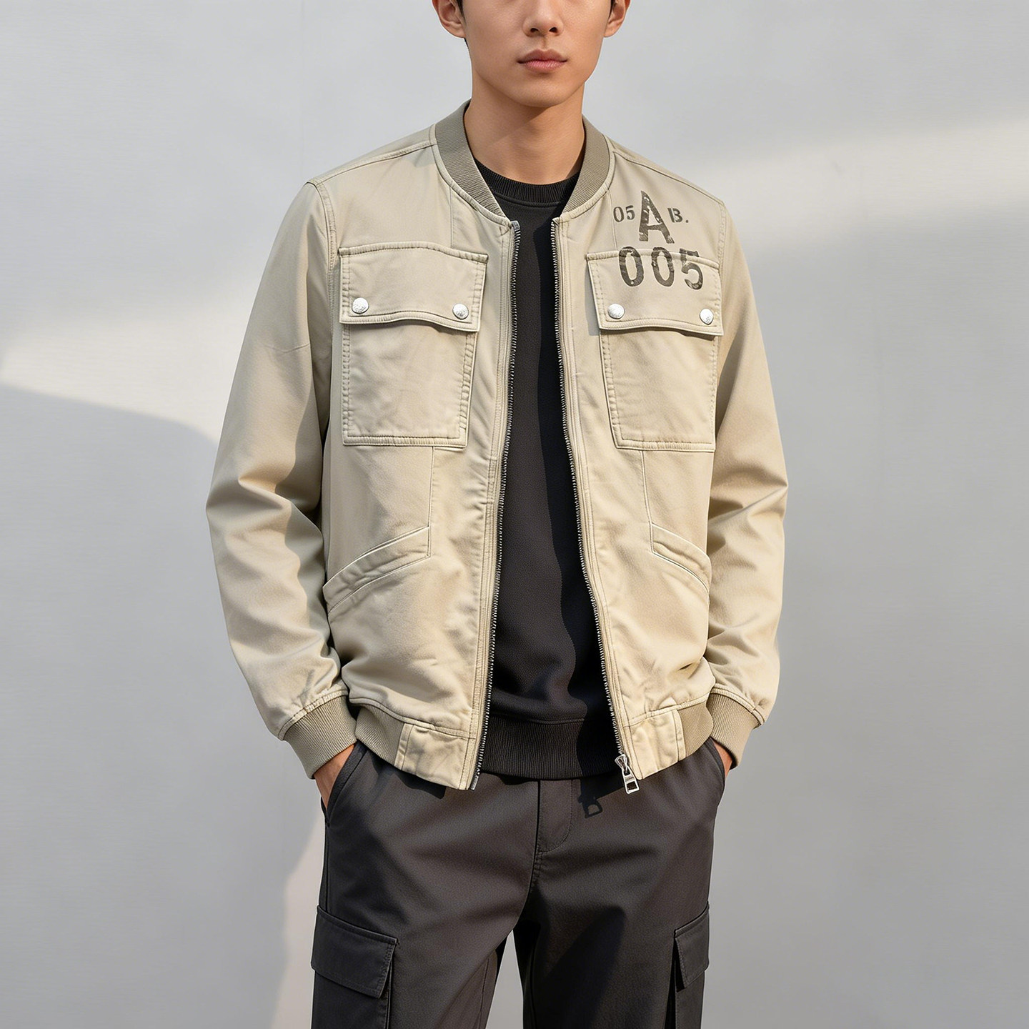 ABLE，JEANS春夏薄棒球夹克衫