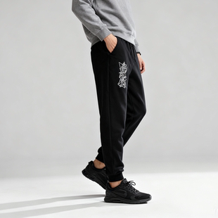 秋冬卫裤厚款中国想象ABLE JEANS男裤运动休闲针织裤黑色潮束脚裤