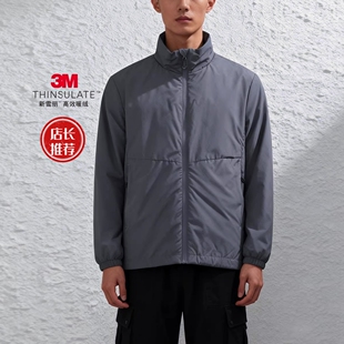 新款 立领简约棉服男3M新雪丽RE棉夹克轻量化棉衣休闲拉链秋冬外套