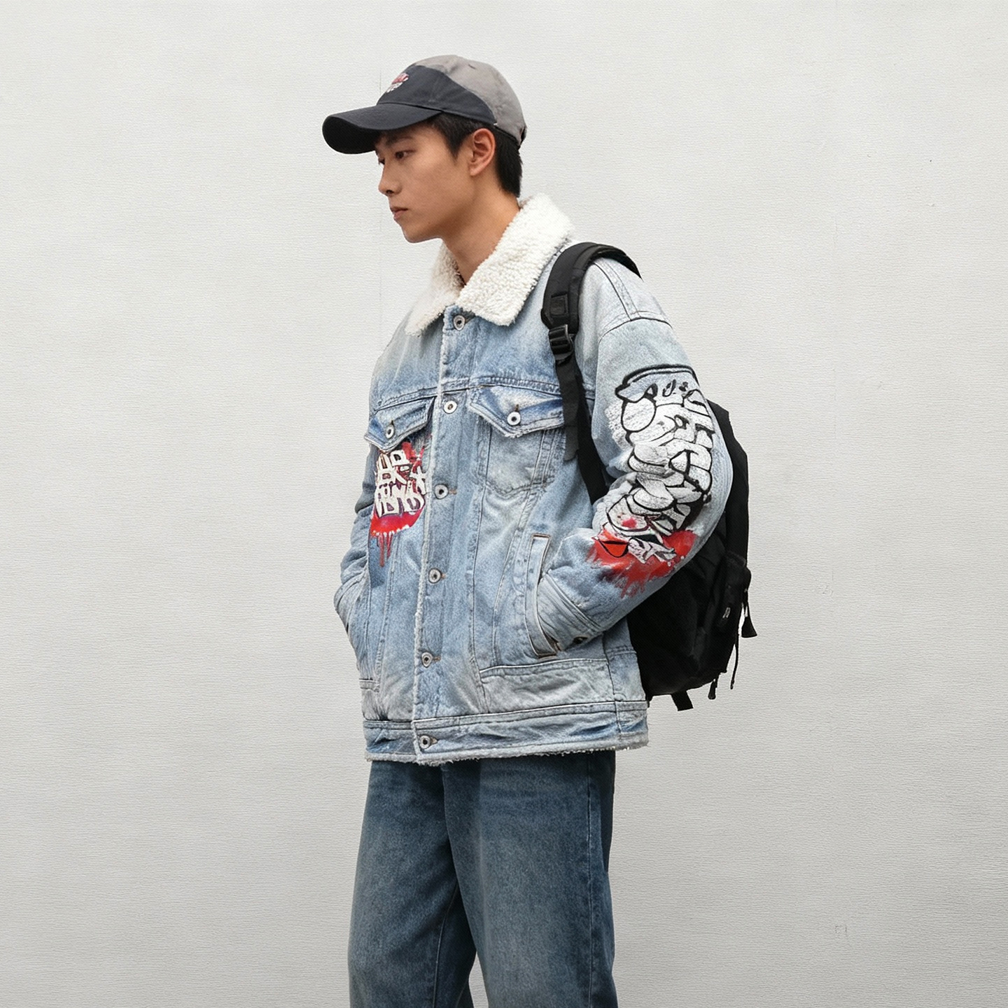 冬季牛仔棉服ablejeans男女上衣