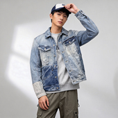 ABLE JEANS牛仔夹克男女春秋中国想象解构风拼接联名休闲潮流外套