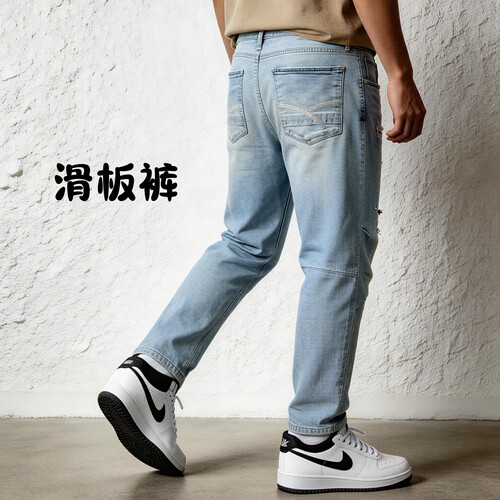 专柜正品夏季薄款天丝牛仔滑板裤