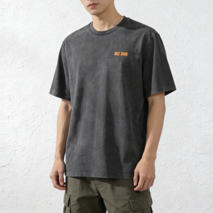 宽松圆领纯棉夏季 中性体恤骷髅印花体恤衫 JEANS短袖 孤品样衣ABLE