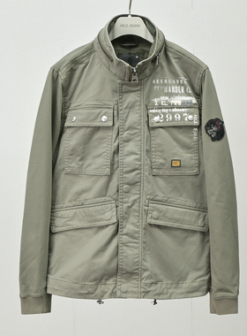春款ABLE JEANS春季夹克男立领做旧潮多袋工装休闲M 65茄克男外套