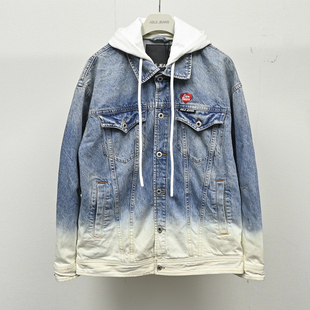 渐变色男外套 JEANS男牛仔夹克连帽外套宽松休闲长袖 25春新品 ABLE
