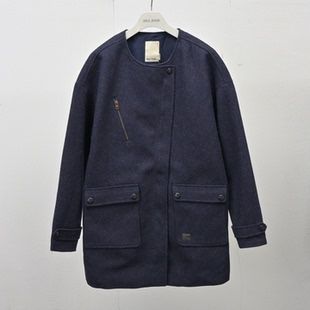 ABLE 新品 女士时尚 BF男朋友落肩宽松羊毛毛呢大衣外套 JEANS秋冬款